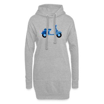 Roller Jeans Sommer Italien Freiheit Urlaub Retro - Hoodie-Kleid - Grau meliert - Vorne