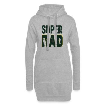 Super Dad - Design Pêche Passion - Sweat-shirt à capuche long Femme - gris chiné - Devant