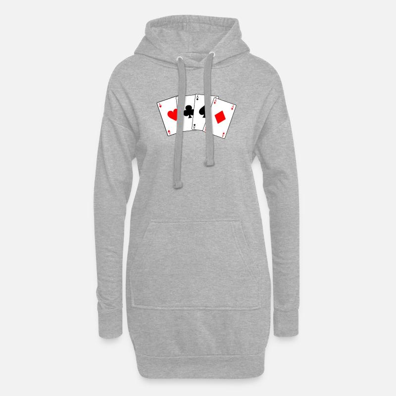 Vier - Hoodie-Kleid - Grau meliert