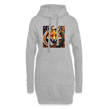 Renard - Sweat-shirt à capuche long Femme - gris chiné - Devant