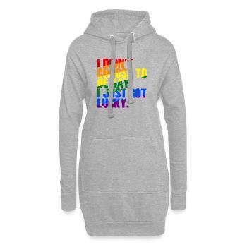 Humour gay Gay Dicton drôle drapeau arc-en-ciel - Sweat-shirt à capuche long Femme - gris chiné - Devant