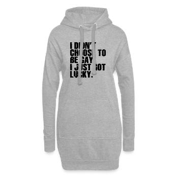 Humour gay Gay Dicton drôle drapeau arc-en-ciel - Sweat-shirt à capuche long Femme - gris chiné - Devant