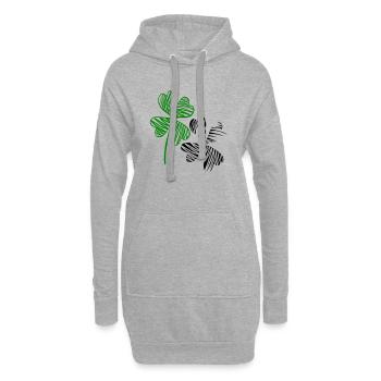 Trèfles, bonheur - Sweat-shirt à capuche long Femme - gris chiné - Devant
