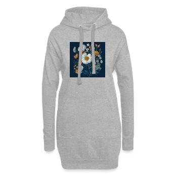 Blumen - Hoodie-Kleid - Grau meliert - Vorne