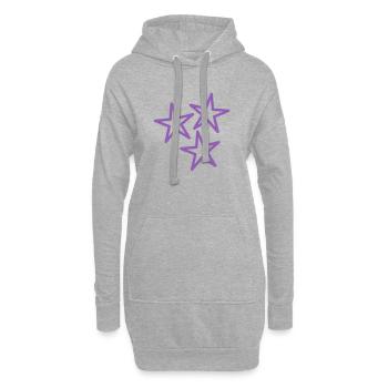 ETOILE. ETOILES. STAR. FÊTE. ANNIVERSAIRE. NOËL. - Sweat-shirt à capuche long Femme - gris chiné - Devant