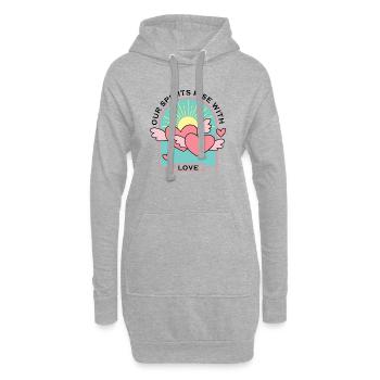 Nos esprits s’élèvent avec amour - Mignons cœurs d’amour - Sweat-shirt à capuche long Femme - gris chiné - Devant