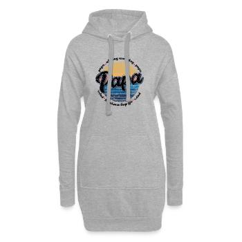 Papa Retro Sunset Script - Hoodie Dress - heather grey - Front