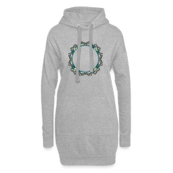 Jugendstil Rahmen in transparenter Glas Optik - Hoodie-Kleid - Grau meliert - Vorne