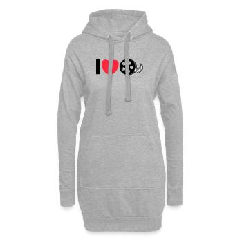 Déclaration de cœur J’aime les films Regarder des films - Sweat-shirt à capuche long Femme - gris chiné - Devant