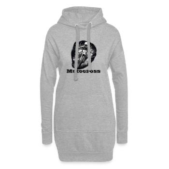 Motocross - Sweat-shirt à capuche long Femme - gris chiné - Devant