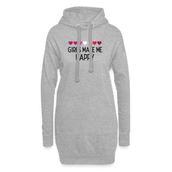 Mois de la fierté LGBTQ - Les filles me rendent heureuse - Sweat-shirt à capuche long Femme - gris chiné - Devant