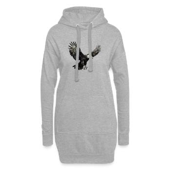 Adler im Landeanflug - Hoodie-Kleid - Grau meliert - Vorne