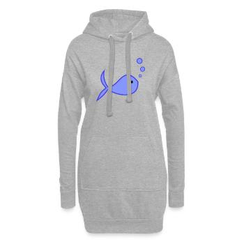 POISSON. POISSON D'AVRIL. VACANCES. ETE. HUMOUR - Sweat-shirt à capuche long Femme - gris chiné - Devant