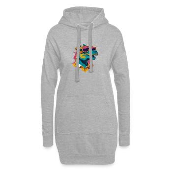 Dino Cool: Retro Ornithopods T-Shirt - Sweat-shirt à capuche long Femme - gris chiné - Devant