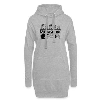 Lave-vaisselle logo lave-vaisselle cuisine - Sweat-shirt à capuche long Femme - gris chiné - Devant