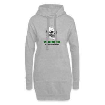 Wikinger Totenkopf Design - Hoodie-Kleid - Grau meliert - Vorne