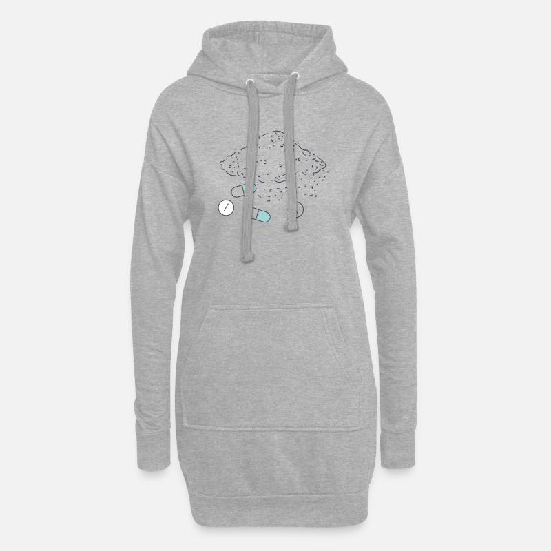 Complément alimentaire Pilules Poudre Comprimés - Sweat-shirt à capuche long Femme - gris chiné