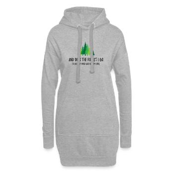 Et je vais dans la forêt - Sweat-shirt à capuche long Femme - gris chiné - Devant