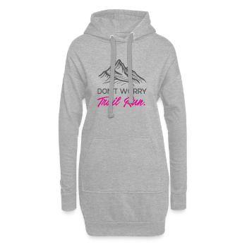 Mach dir keine Sorgen. Trailrun. - Hoodie-Kleid - Grau meliert - Vorne