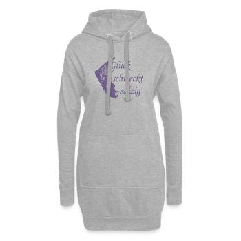 Glück schmeckt salzig – Amrum Nordsee Insel Design - Hoodie-Kleid - Grau meliert - Vorne