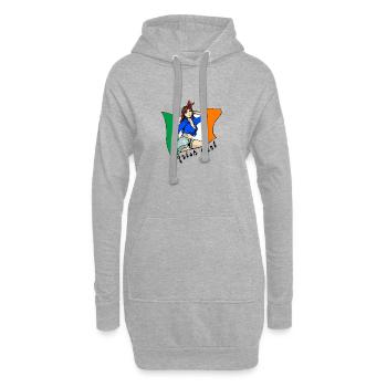 Design de drapeau irlandais pour fille - Sweat-shirt à capuche long Femme - gris chiné - Devant
