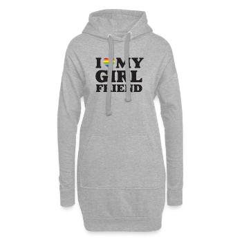 J’aime ma copine - LGBTQ - Sweat-shirt à capuche long Femme - gris chiné - Devant