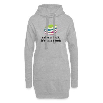 Jetez un coup d’œil, c’est dans un livre - Sweat-shirt à capuche long Femme - gris chiné - Devant