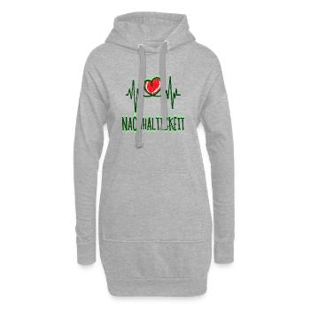 Umwelt Nachhaltigkeit Spruch Erde Naturschutz Herz - Hoodie-Kleid - Grau meliert - Vorne