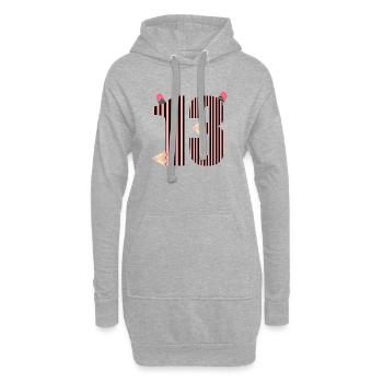 SCHULKIND DREIZEHN - ZAHL 13 - Hoodie-Kleid - Grau meliert - Vorne