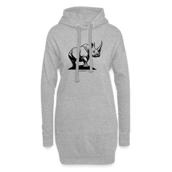 Totem du Rhinoceros - Sweat-shirt à capuche long Femme - gris chiné - Devant