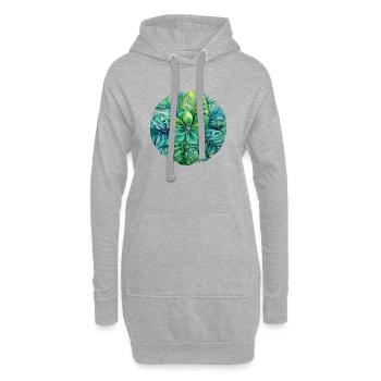 Monstera Mandala - Hoodie-Kleid - Grau meliert - Vorne
