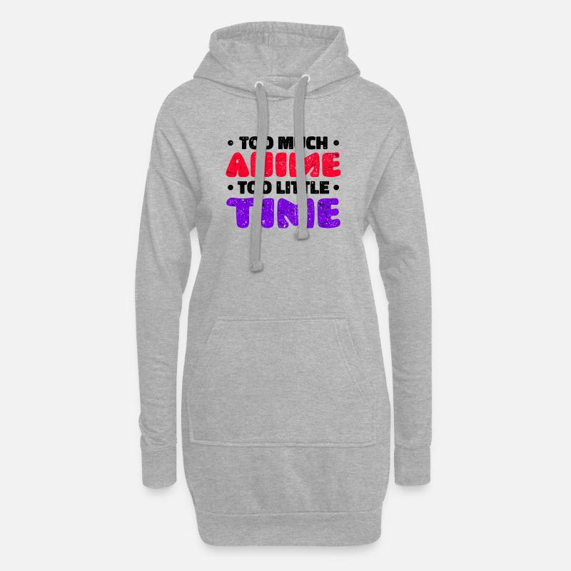 Anime Statement Trickfilm Manga Comic Mangastyle - Hoodie-Kleid - Grau meliert