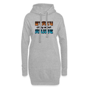 Otaku Statement Manga Comic Trickfilm Japanisch - Hoodie-Kleid - Grau meliert - Vorne