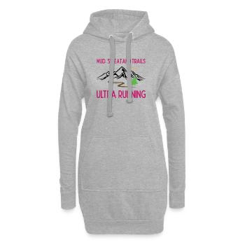 Ultra Running - Boue, sueur et sentiers - Sweat-shirt à capuche long Femme - gris chiné - Devant