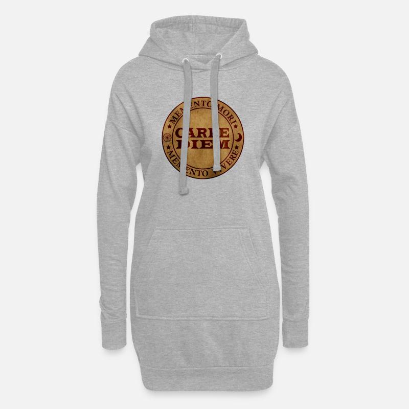Nutze den Tag - Hoodie-Kleid - Grau meliert
