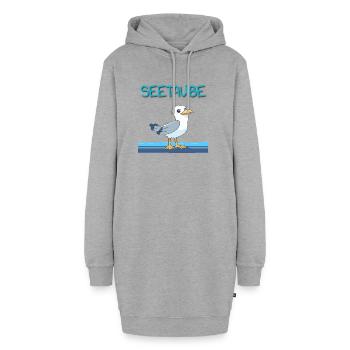 See Taube am Kai - Hoodie-Kleid - Grau meliert - Vorne