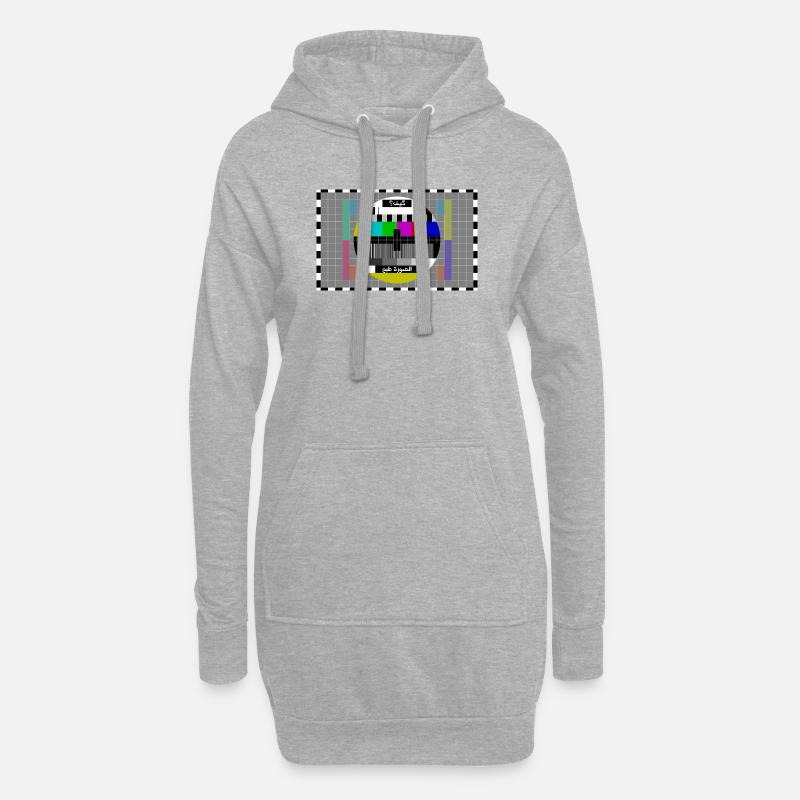 TV Testbild Arabisch - Hoodie-Kleid - Grau meliert