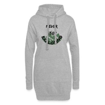 Never Stop Exploring Mountains Hiking Adventure - Hoodie Dress - heather grey - Front