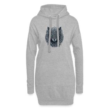 Totem du Chat - Sweat-shirt à capuche long Femme - gris chiné - Devant