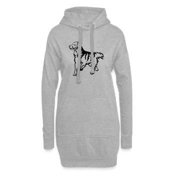 Golden Retriever - Hoodie-Kleid - Grau meliert - Vorne