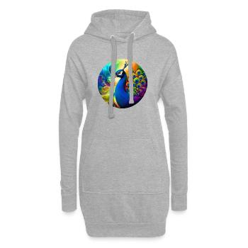 Paon - Sweat-shirt à capuche long Femme - gris chiné - Devant