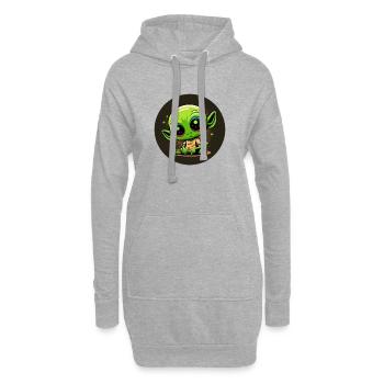 Baby-Alien - Hoodie-Kleid - Grau meliert - Vorne