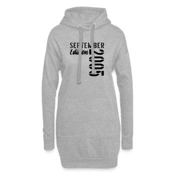 21ÈME ANNIVERSAIRE SEPTEMBRE 2005 - 21 ans - Sweat-shirt à capuche long Femme - gris chiné - Devant