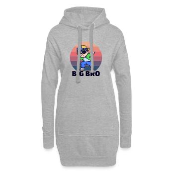 Cooler Spruch Bro Großer Bruder Bruderherz - Hoodie-Kleid - Grau meliert - Vorne