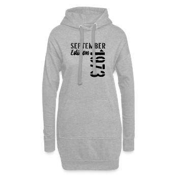 53ème anniversaire Septembre 1973 - 53 ans - Sweat-shirt à capuche long Femme - gris chiné - Devant