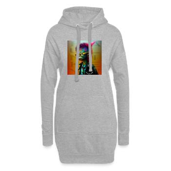 Funky Alien 05 - Hoodie-Kleid - Grau meliert - Vorne