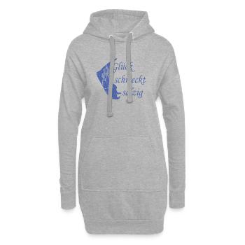 Glück schmeckt salzig – Amrum Nordsee Insel Design - Hoodie-Kleid - Grau meliert - Vorne