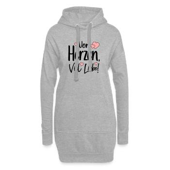 ACHTSAMKEIT BEZIEHUNG - VON HERZEN VIEL LIEBE - Hoodie-Kleid - Grau meliert - Vorne