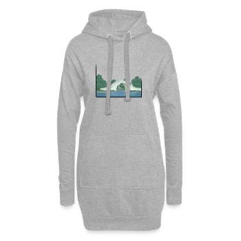 chinesische Brücke - Hoodie-Kleid - Grau meliert - Vorne