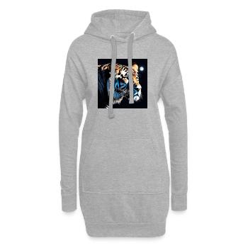 Mondlicht Tiger Neonkunst - Hoodie-Kleid - Grau meliert - Vorne